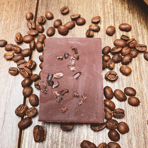 Barra de 75% cacao con café